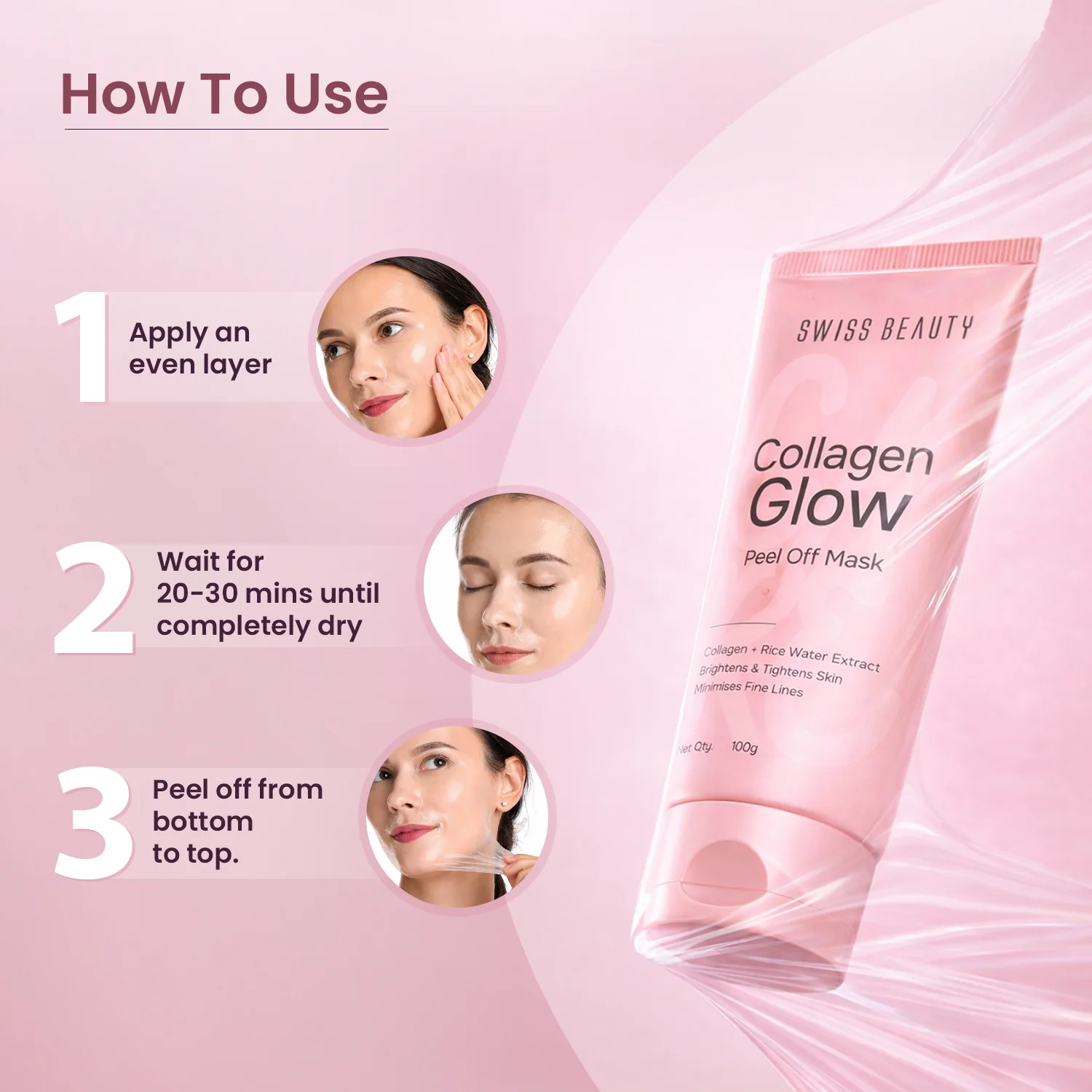 Care Collagen Glow Peel Off Mask - Image 6