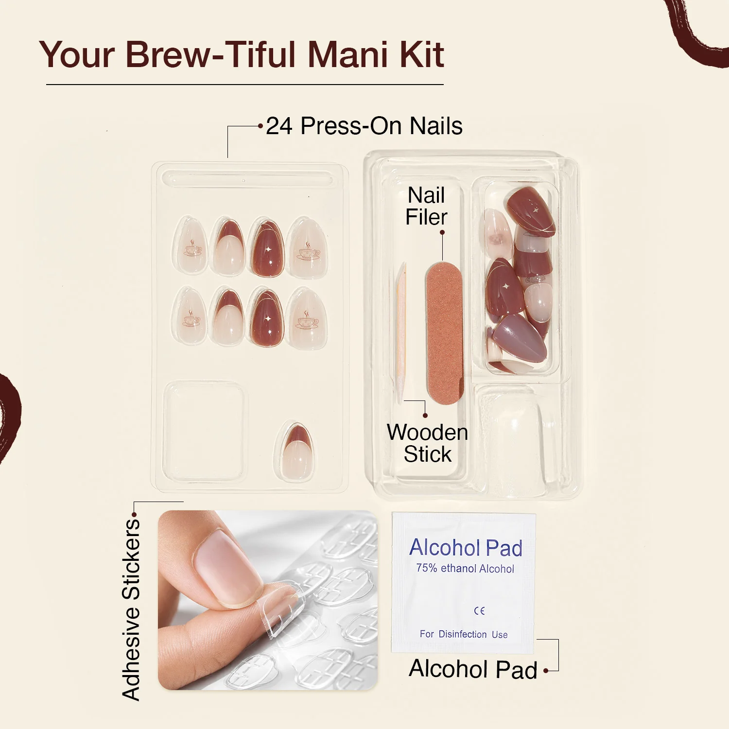 Craze Brew-Tiful Rachel Press On Nails - Image 3