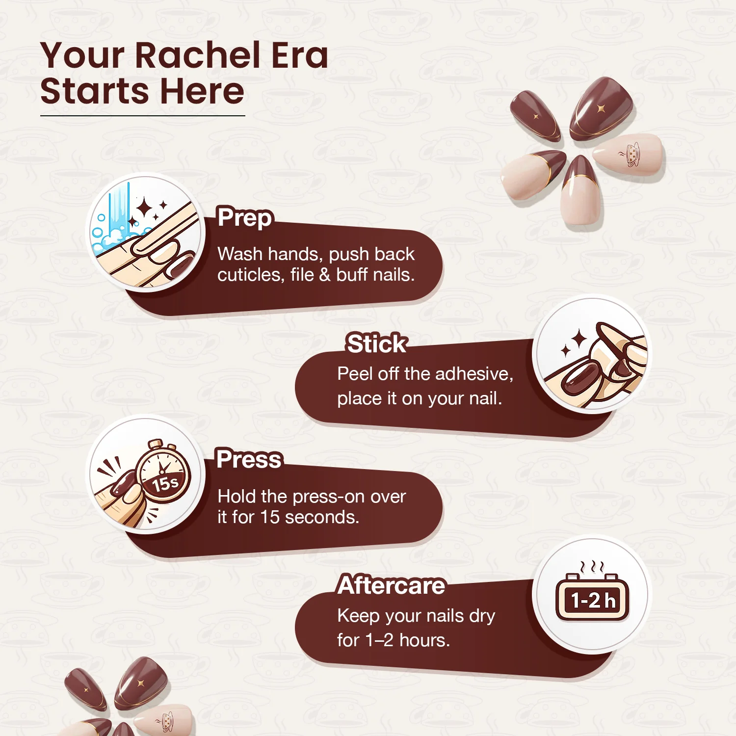 Craze Brew-Tiful Rachel Press On Nails - Image 6