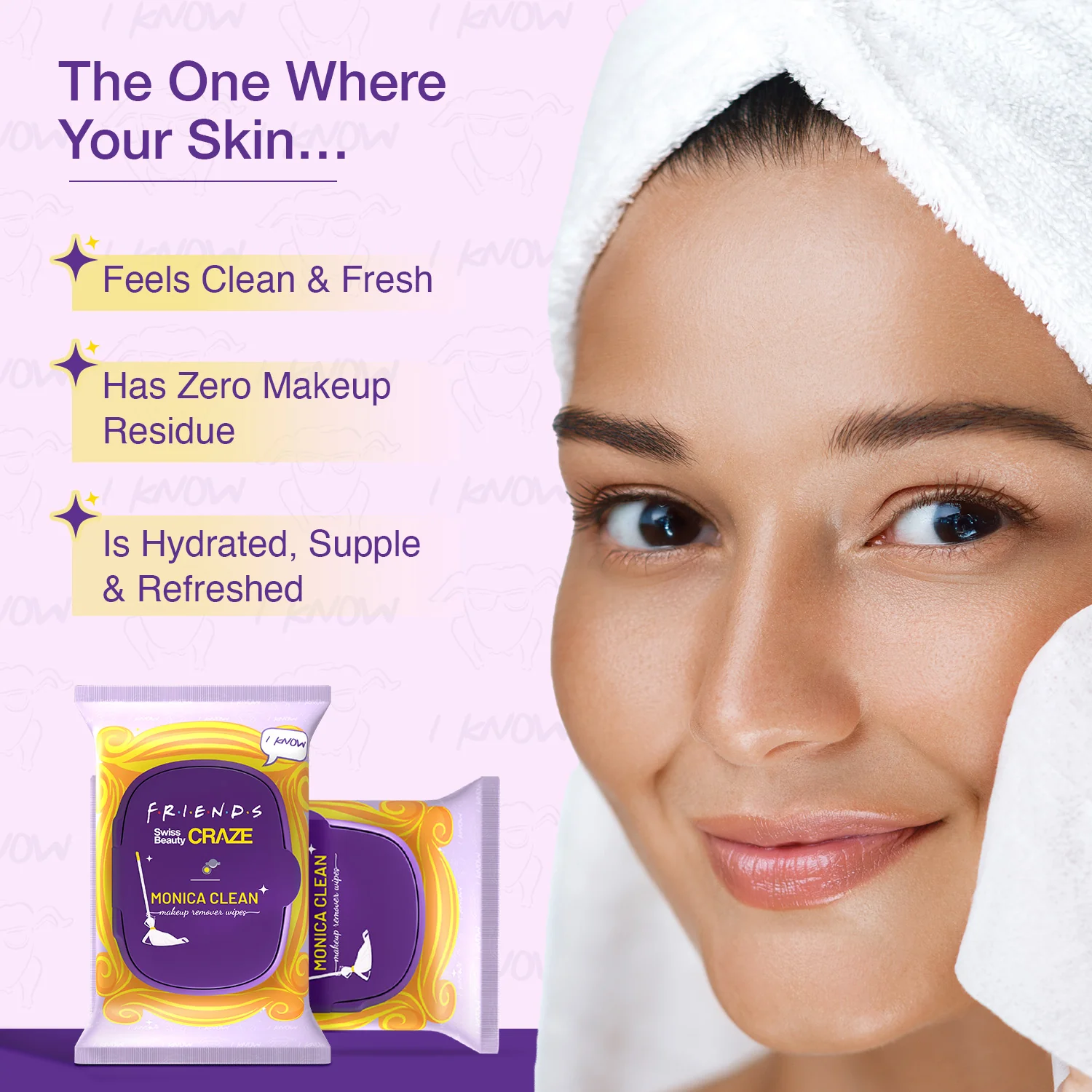 CRAZE Monica Clean Makeup Remover Wipes - Image 4