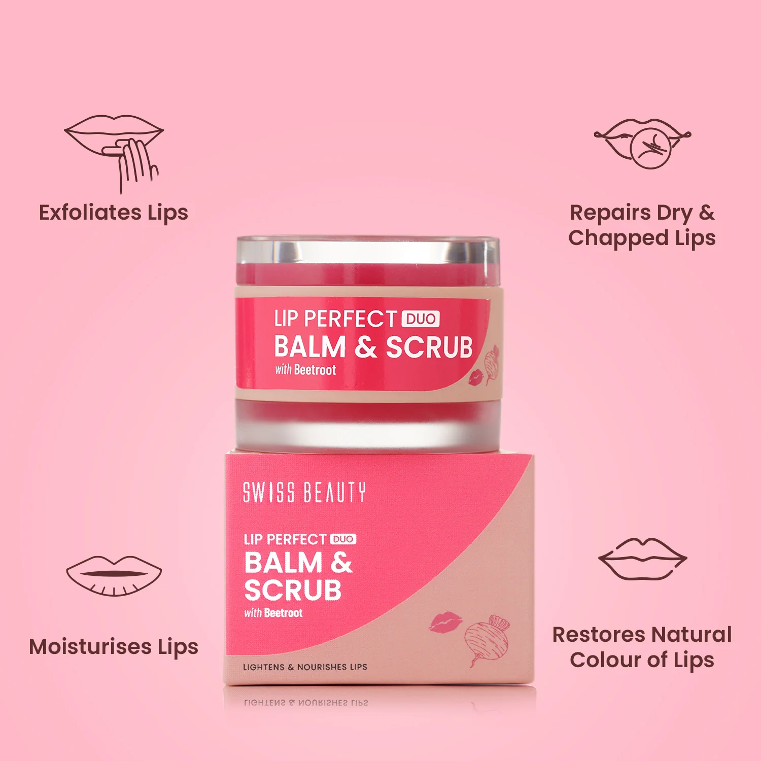 Lip Perfect Duo Balm & Scrub with Beetroot Extract - Image 5