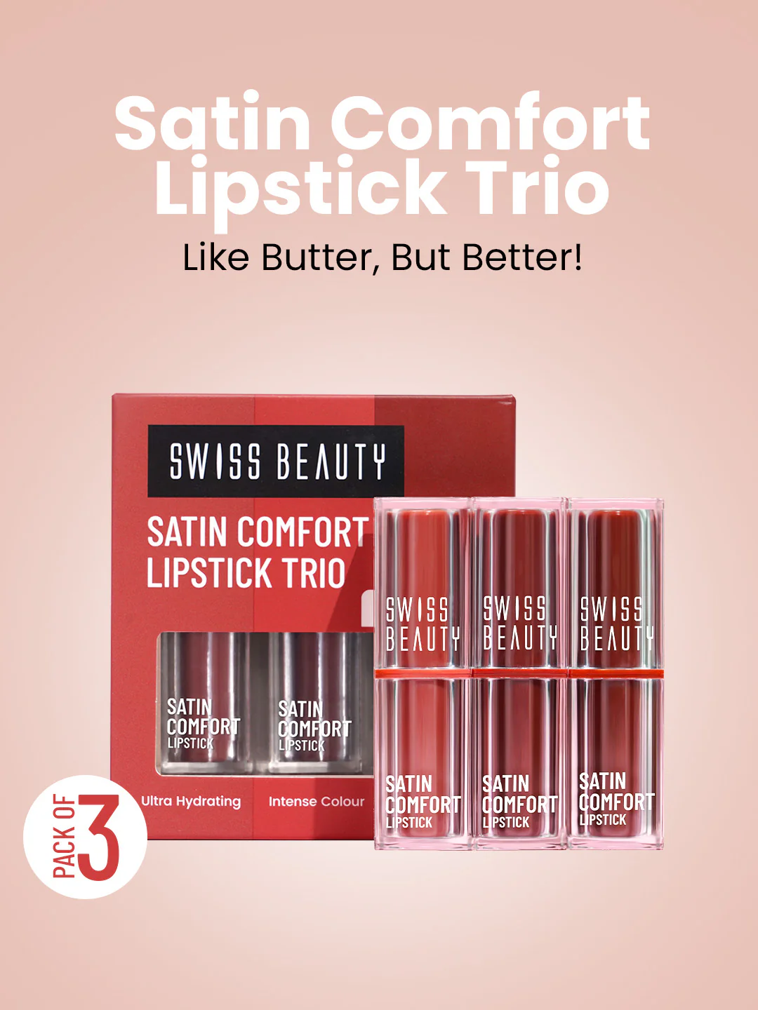 Satin Comfort Lipstick Trio3-in-1 - Image 6